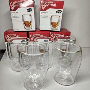 Starfrit gourmet double wall thermo glass 7oz cups lot of 5